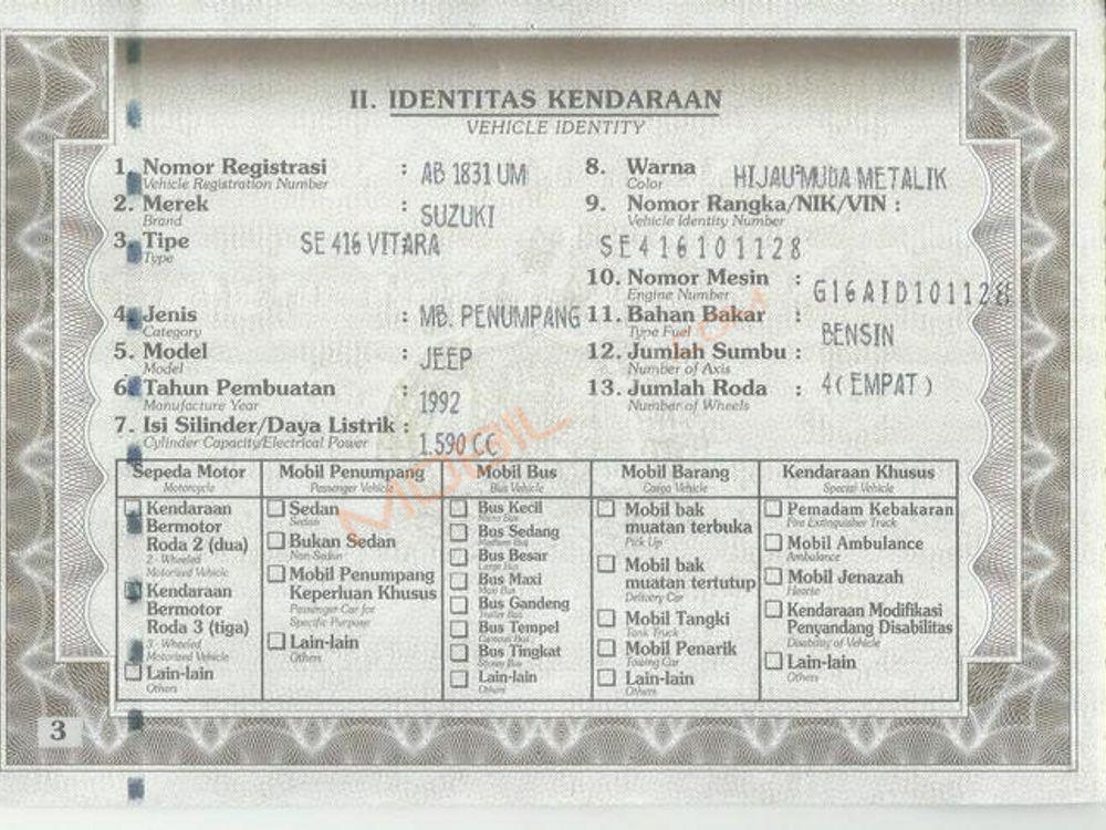 Mobil Suzuki Vitara 1995